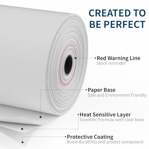 Image of Thermal Receipt Paper, 2 1 /4 inch x 50' Receipt Cash Register POS Paper (50 Rolls)