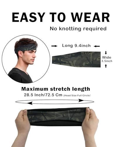 Image of Headbands for Men & Women, Sweat Headband Non-Slip Sweatband Sports Running Cycling Yoga Basketball Workout Football Training