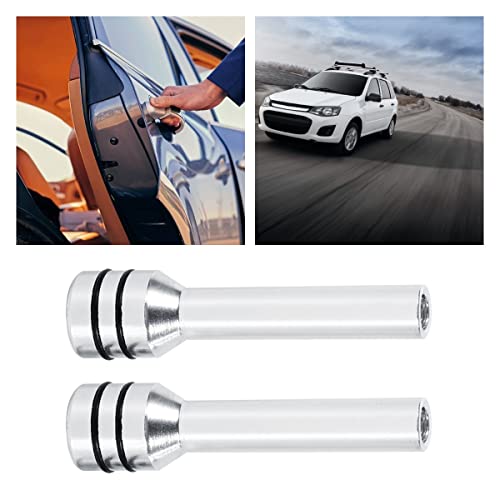 Image of Door Lock Switches, 2Pcs Universal Car Truck Aluminum Interior Door Lock Knob Pins Cover(Silver)
