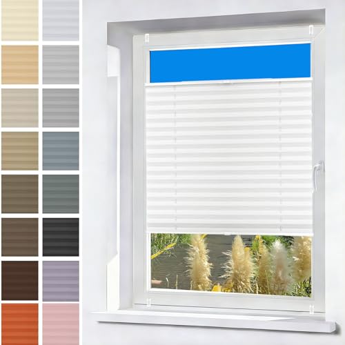 Estor Enrollable Opaco Estores 75 x 80 cm Protección de La Intimidad, Translúcido Pesiana Enrollable Liso Estores Enrollables Translucidos Premium para Ventanas, Blanco