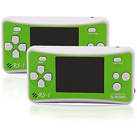 E-WOR 2PCS Handheld Game Console for Kids with Built in 162 Old School Retro Video Games 2.5 Inch Display Arcade Style Gaming System Children Birthday Gift (Green) Cover