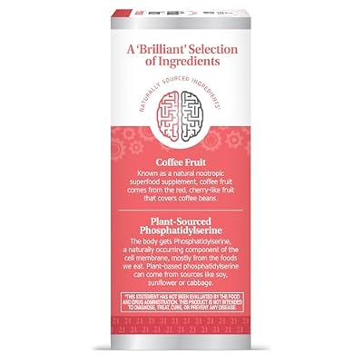 21st Century Brilliant Brain Performance Capsules, (30 Count), Cognitive Health Support, Contains Plant-Sourced Phosphatidylserine & Nootropic Coffee Fruit Extract, Decaf & Gluten Free