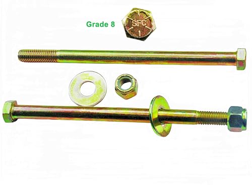 Image of 5 /8 inch x 10 inch Hex Head Bolt by Color Galvanization with Nylon Lock nut and Large Size Washer Assortment Kit,Alloy Steel,Grade 8.(2pcs Pack). by Metalsuberg