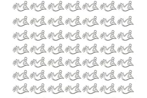 Dove Pendant: 50 Pcs Silver Peace Charms DIY