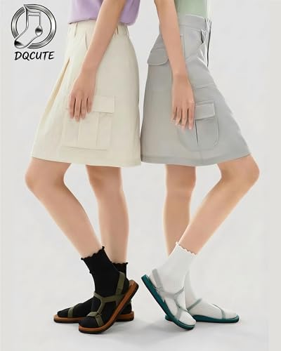 Image of DQCUTE Women's Ruffled Ankle Boot Socks - Soft Knit Cotton Lettuce Trim Crew Socks for Teen Women 6 Pairs