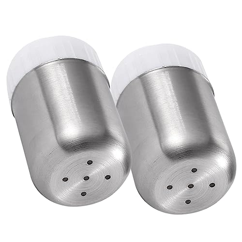 MAGICLULU 2Pcs Stainless Steel Multipurpose Kitchen Seasoning Containers Spice Dispensers for Home Cooking Easy to Clean and Reusable
