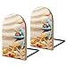 2 pezzi fermalibri in legno conchiglie di mare su una spiaggia estiva e fermalibri di sabbia,fermalibri decorativi per contenere libri/libri di cucina/DVD/film-retrò