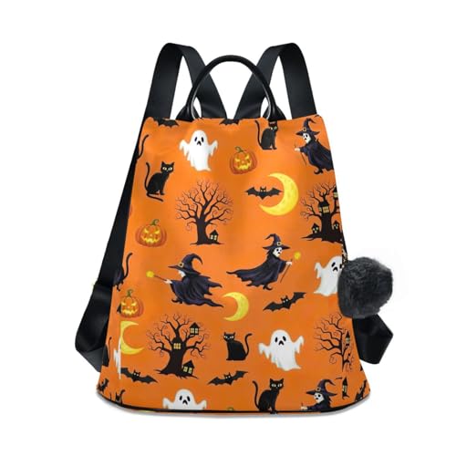 Sac à dos chat noir Halloween tendance et multi-poches pour femme
