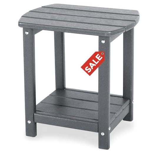 Durable Grey Adirondack Patio Side Table