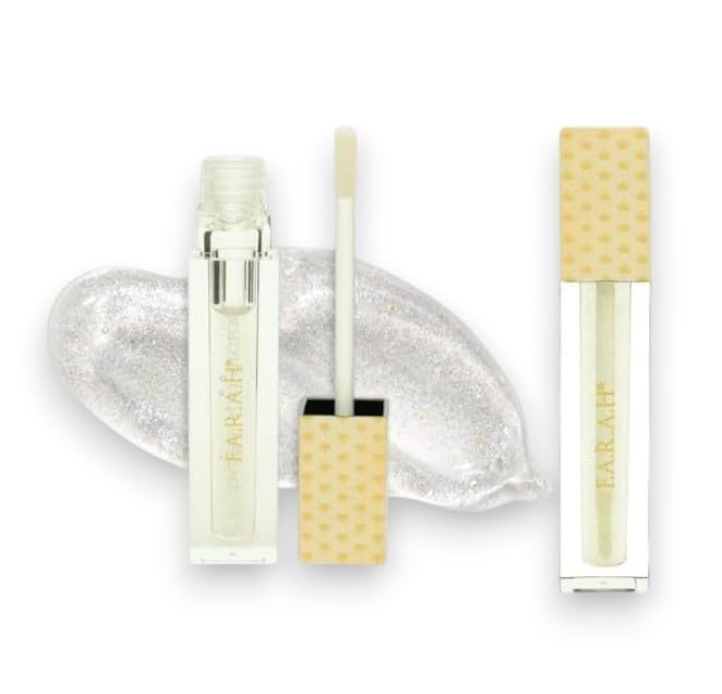 F.A.R.A.H. DAZZLE BO$$ Lip Gloss - SHEESHA - Gold Glitter with Vitamin E and Jojoba Oil for Hydrated, Soft, and Nourished Lips