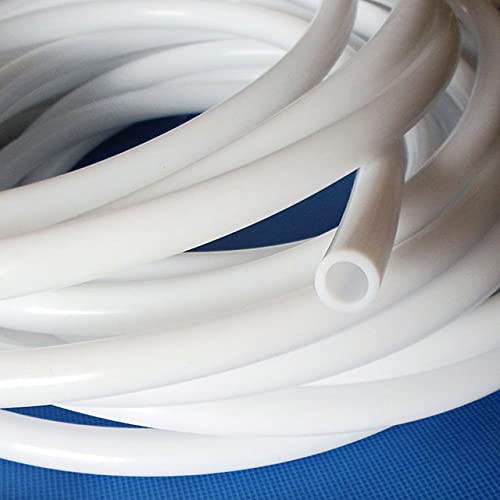 Blue Green White Food Grade Silicone Tube High and Low Temperature Resistance Transparent Hose Pipe Tasteless Non-Toxic-White,5Meters,7x9mm