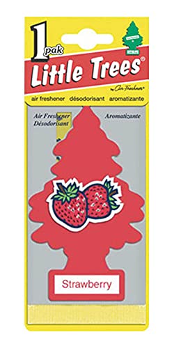 LITTLE TREES Car Air Freshener | Hanging Paper Tree for Home or Car | Strawberry | 12 Pack