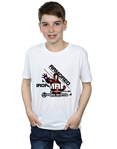 Marvel Boys Avengers Iron Man Armoured Avenger T-Shirt White 5-6 Years