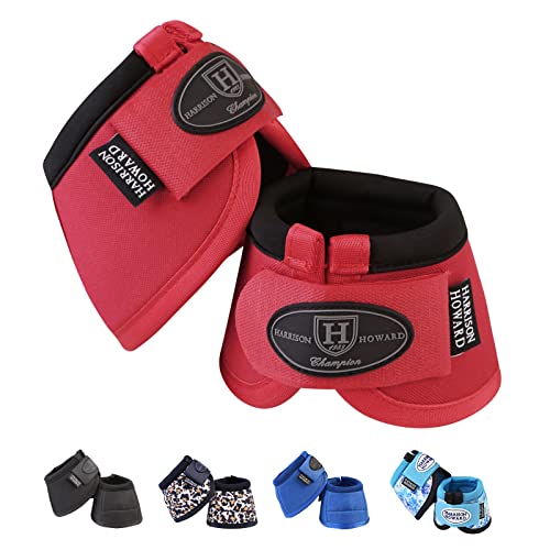 Image of Harrison Howard Horse Bell Boots Overreach Bell Boots No-Turn Bell Boots for Horse-Durable Protective Hoof Boot