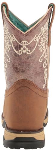 Corral Boots Women's Farm & Ranch Saddle Vamp Hydro-Resistant Arch-Support Handcrafted Western Mid Calf Boot, Brown Top, 73