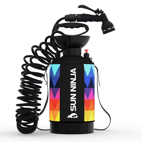 SUN NINJA Bundle de ducha portátil con toalla de playa de microfibra miniatura 2