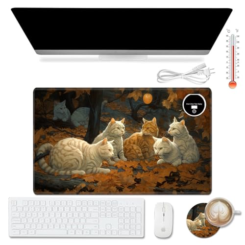 Tapis de clavier chauffant électrique sous-main de bureau chaud et grand tapis de souris