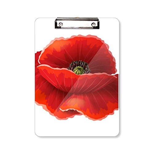 Porte-documents fleur rouge coquelicot A4 pour ranger vos dossiers