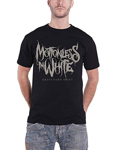 MOTIONLESS IN WHITE T Shirt Graveyard Shift Band Logo Official Mens Black Size L