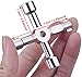 WILLBOND Meter Box Key Hose Key Spigot Key Gas Key 4 Way Multi Functional Utilities Key for Electric Cupboard Cabinet Opening Key(Silver)