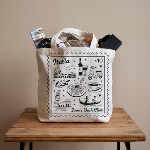 Bolso tote para mujer con estampado de Italia, bolso de lona para compras, viaje, gimnasio, fin de semana o vacaciones, ideal como regalo miniatura 6