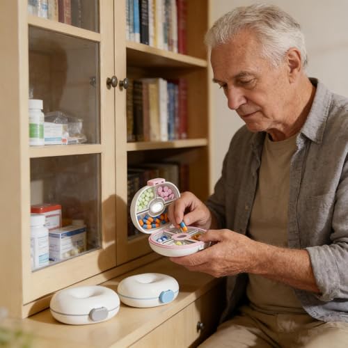 Pastillero de viaje y organizador de cápsulas semanal con tres recipientes porta medicina 2