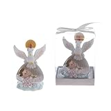 Lunaura Religious Keepsake - Set of 12 Girl Baby Laying in Basket with Dove and Candle Favors - Pink