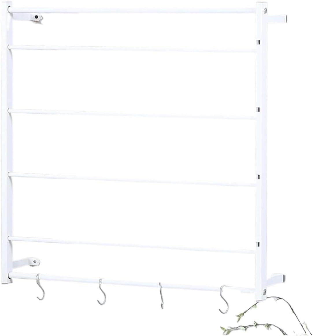 Wall Mounted Ribbon Rack Ribbon Storage Organizer, Metal Wall Mounted Ribbon Scarf Organizer Rack Multicolor Multiple Sizes(White,67x14x67cm)