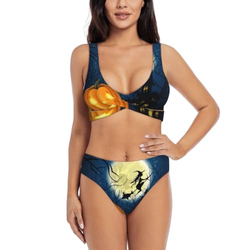 Bikini de calabaza para días de sol y piscina en la playa
