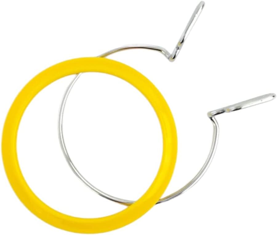 Image of Nurge Metal Embroidery Hoops - Premium Spring Tension Embroidery Hoop for Cross Stitch - Durable Ring with Quick Release Safety Clip - Ideal for Crafters,Beginners & Professionals - Yellow - Small
