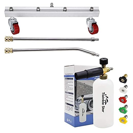 Twinkle Star Foam Cannon 1 L Bottle Snow Foam Lance with 5 Nozzle Tips | 16 Inch Pressure Washer Undercarriage Cleaner with 16" Straight Extension Wand and 16" 45 Degree Curved Wand
