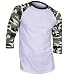 DREAM USA Men's Casual 3/4 Sleeve Baseball Tshirt Raglan Jersey Shirt Light Camo Large