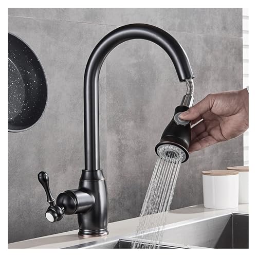Grifo de cocina negro bronce acabado premium con monomando flexible 6