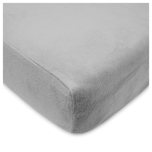 TL Care Heavenly Soft Chenille Fitted Crib Sheet for Standard Crib and Toddler Mattresses, Grey,28 x 52, for Boys and Girls