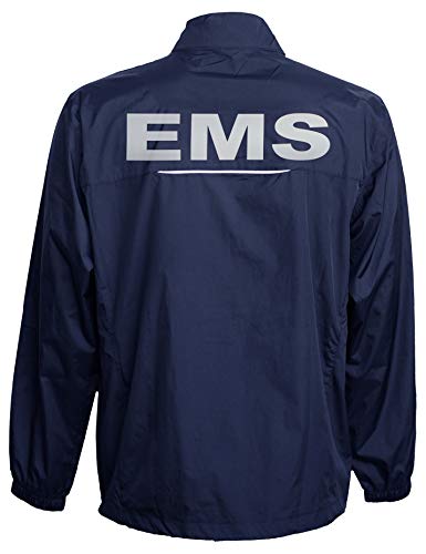 EMS Navy windbreaker, REFLECTIVE logo, zip-up jacket, First Responder, thin windbreaker without lining.2