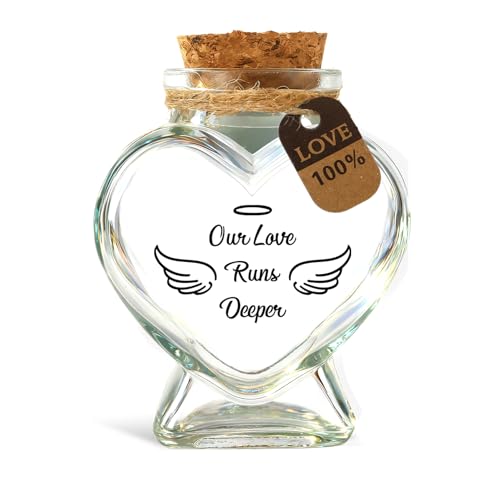 ZuEiiDop Our Love Runs Deeper Keepsake Jar Pets Fur Memorial Jar Urn Pet Memorial Gifts for Dogs Cats Birds Loss of Dog Cat Pet Sympathy Gifts Pets Remembrance Bereavement Gift for Loss of Dog Cat