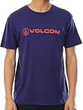 Cuello redondo Volcom Linoeuro BSC SS Camiseta, Hombre, Azul Ciruela, S