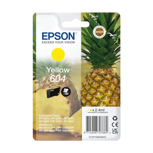 Epson 604 Pineapple, Genuine Yellow Ink Cartridge Epson 604 Pineapple, Genuine Yellow Ink Cartridge