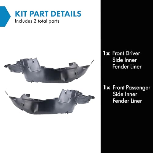 Image of TRQ Front Inner Fender Liner Set Compatible with 2009-2010 Hyundai Sonata HY1248115 HY1249115