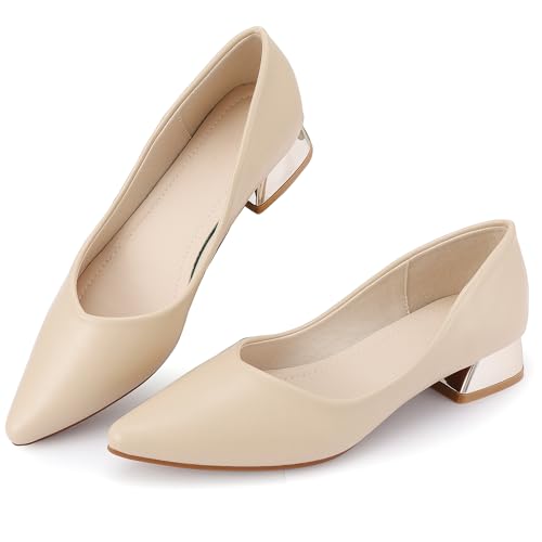 Women's Chunky Closed Toe Low Block Heels Work Pumps Comfortable Dress Wedding Shoes for Party...