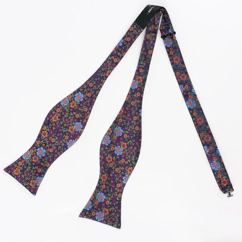Image of Alizeal Mens 2pcs Floral Self-tied Bow Tie Pocket Square Set