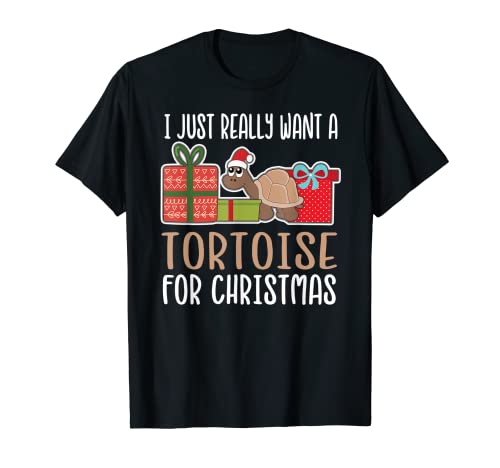 Cute Christmas Pet Tortoise Owner I Want a Tortoise Maglietta