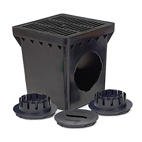 Rain Bird Black Grid 2 Outlet Square Catch Basin Kit 9 in. | DB9KITB