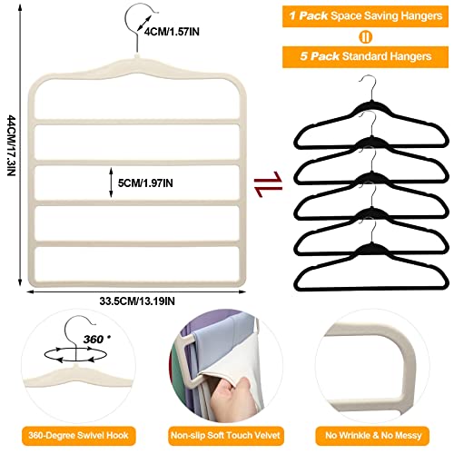 Closet Organizers And Storage,3 Pack Velvet Pants-Hangers-Space-Saving,Non Silp 5 Tier Scarf Jeans Closet Organizer,Dorm Room Essentials For College Students Girls Boys Guys,Organization And Storage #TOP4