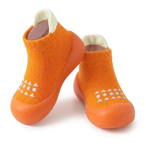 Image of Hstyle Baby Sock Shoes Toddler Walking Shoes Infant Non-Slip Slippers Soft Rubber Sole Sneakers for Baby Boys Girls