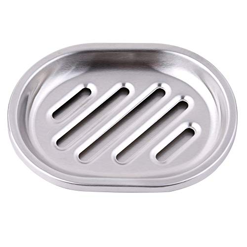Kaxich 2 Pack Soap Dish, Stainless Steel Soap Holder Drainer Double Layers Sponges Storage Tray Plate for Bathroom and Kitchen - Image 2