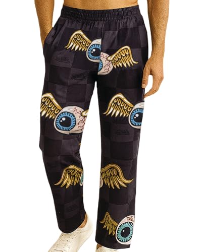 Von Dutch Mens Pajama Pants - Breathable and Lightweight Pajama Pants with Pockets - Soft Mens Sleepwear PJ Bottoms (S-XL), Size Medium, Blackout Vision