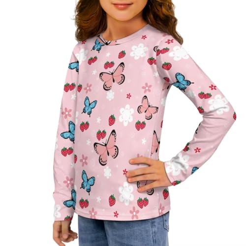 Image of Long Sleeve Shirts for Girls Winter Tops 3-16t Cartoon T Shirts for Fall Clothes