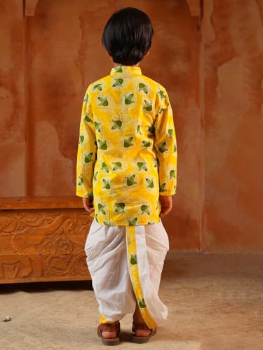 Image of AJ DEZINES Kids Ethnic Wear Pure Cotton Dhoti Kurta Set For Boys