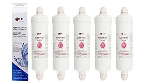 LG ADQ73693901   Cartucho de filtro de agua de repuesto para refrigerador con ajuste a presión (paquete de 5)